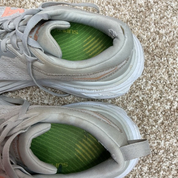 Hoka Women's Athletic Shoes in Gray and Peach - Picture 2 of 7